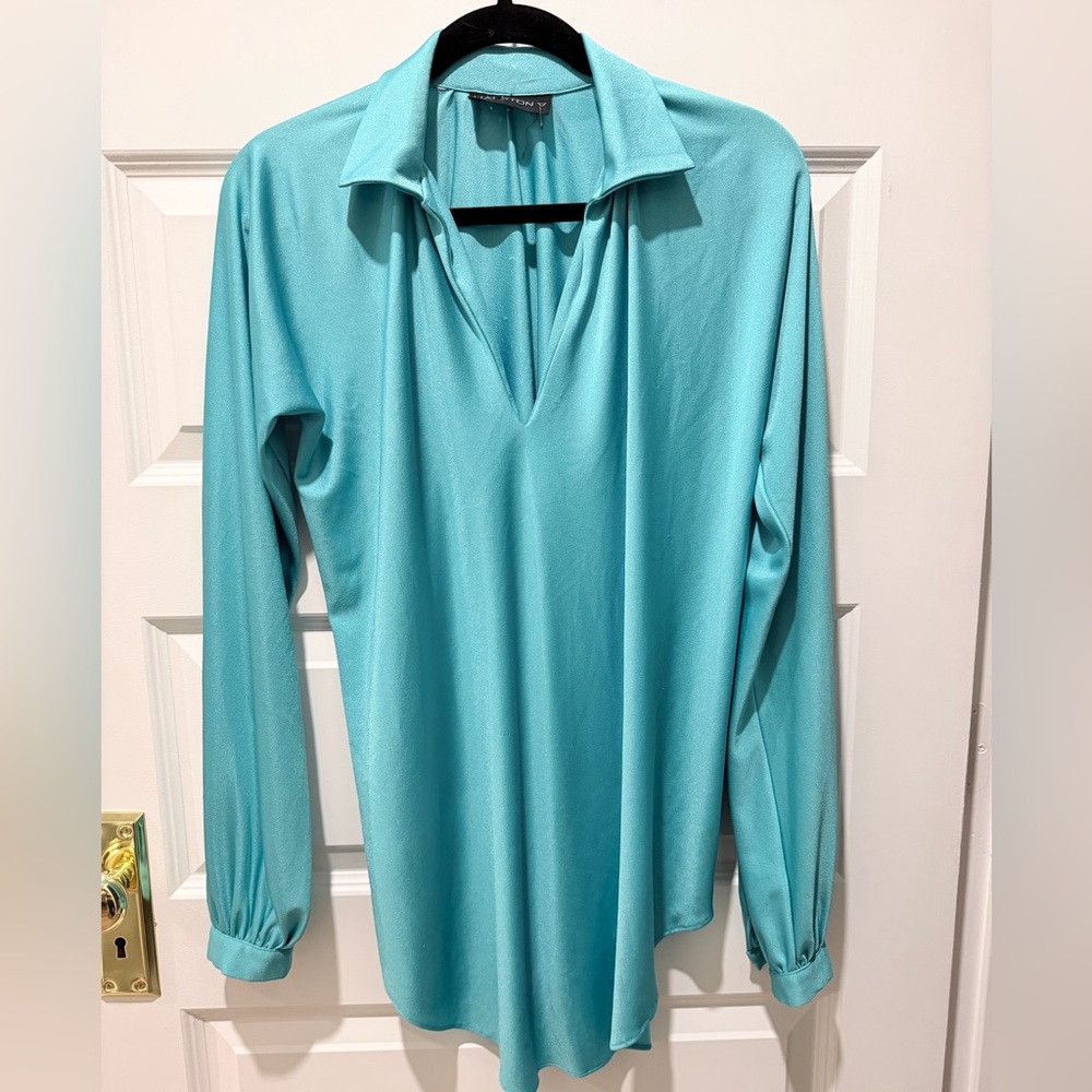 Vintage Halston 80’s Turquoise Blouse